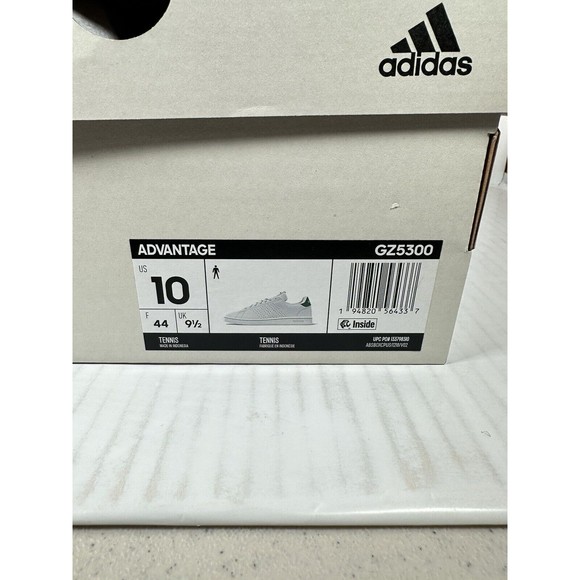 NEW Adidas Advantage White Green Mens Athletic Low Top Shoes Size 10 GZ5300 - Picture 8 of 8